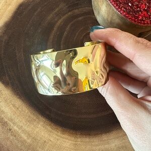 Bold Gold Plated Cuff Bracelet